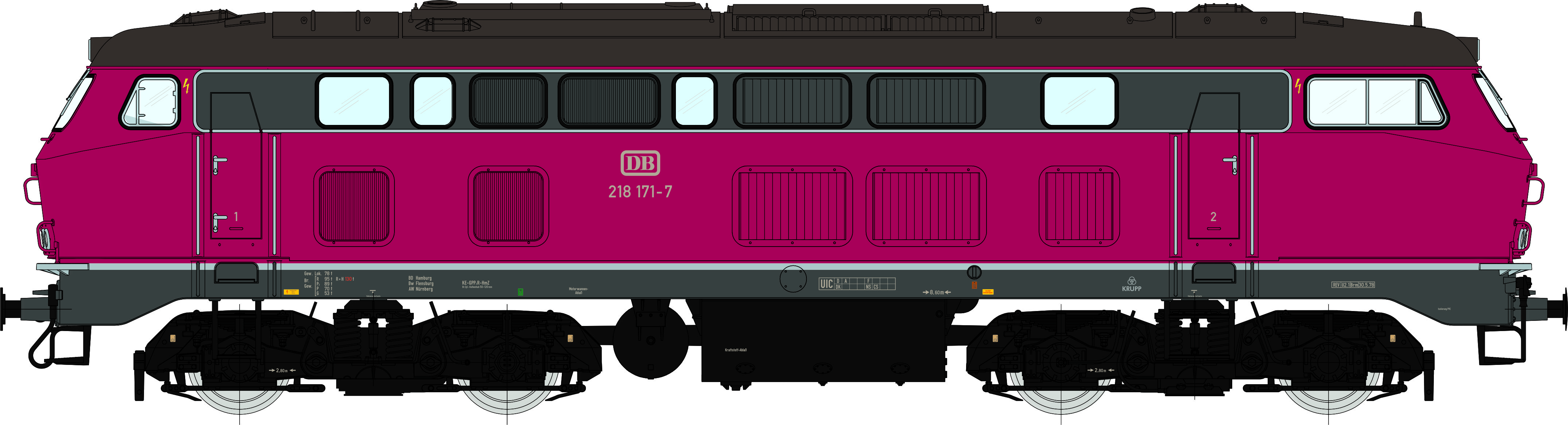 Lenz 40182-02 - Diesellok BR218 171-7, DB, Ep.4, p