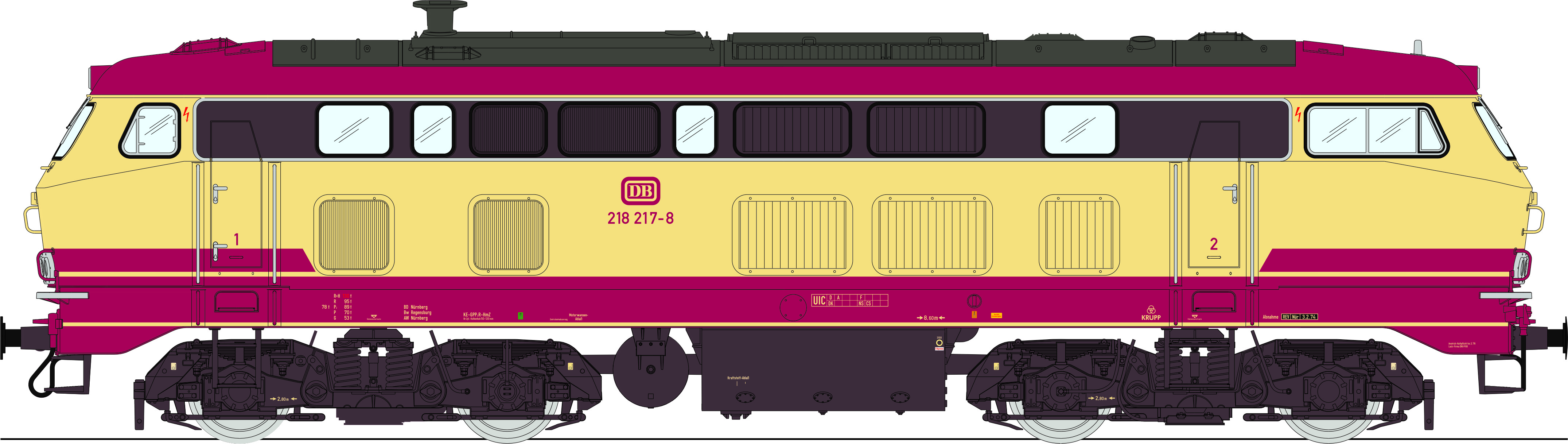 Lenz 40182-06 - Diesellok BR218 217-8, DB, Ep.4 ro