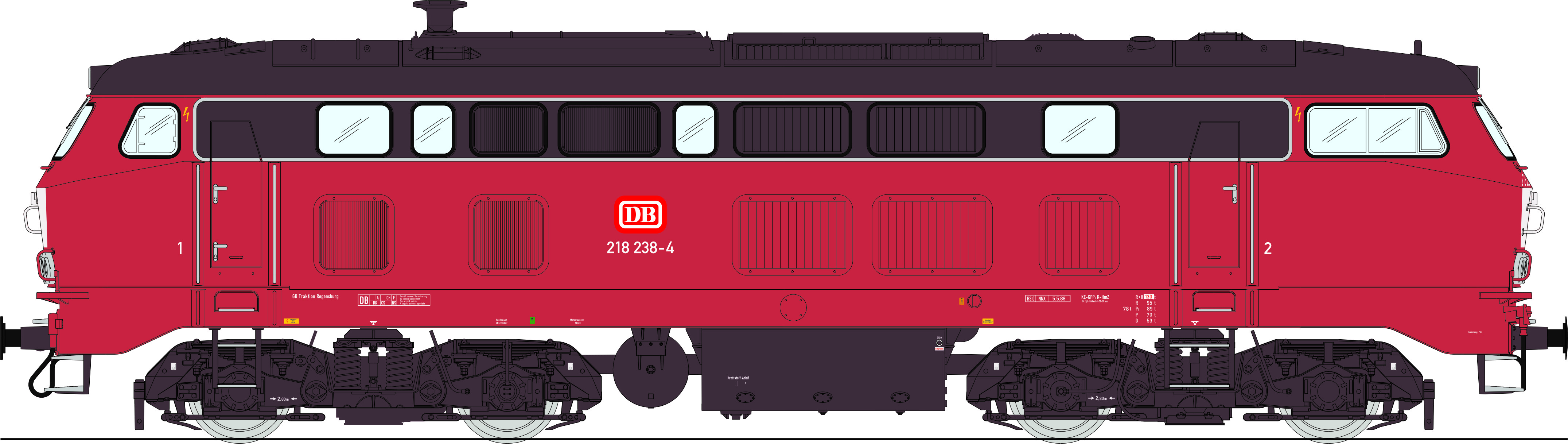 Lenz 40182-07 - Diesellok BR218 238-4, DB, Ep.4c o