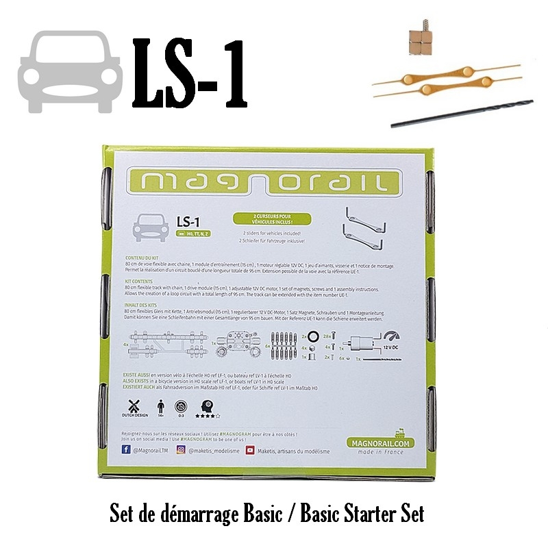 Magnorail LS-1 - Starterset basic + 2 Schleifer