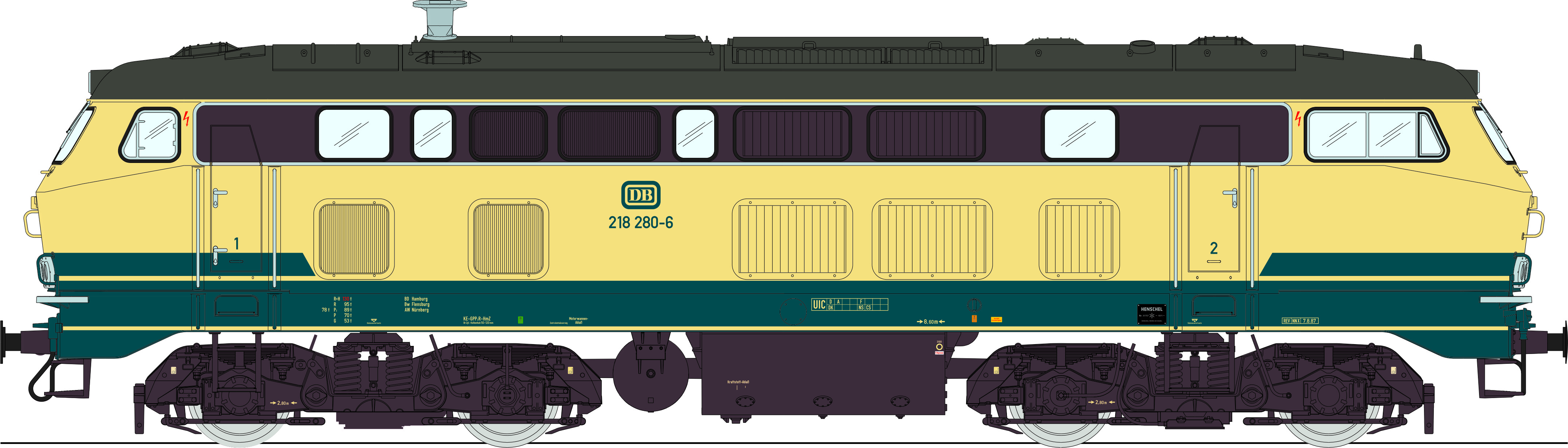 Lenz 40182-04 - Diesellok BR218 280-6, DB, Ep.4 oz