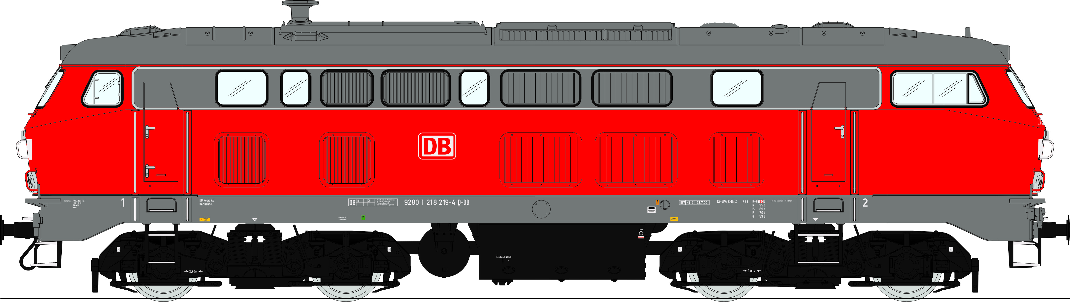 Lenz 40182-08 - Diesellok BR218 219-4, DB, Ep.5 ve