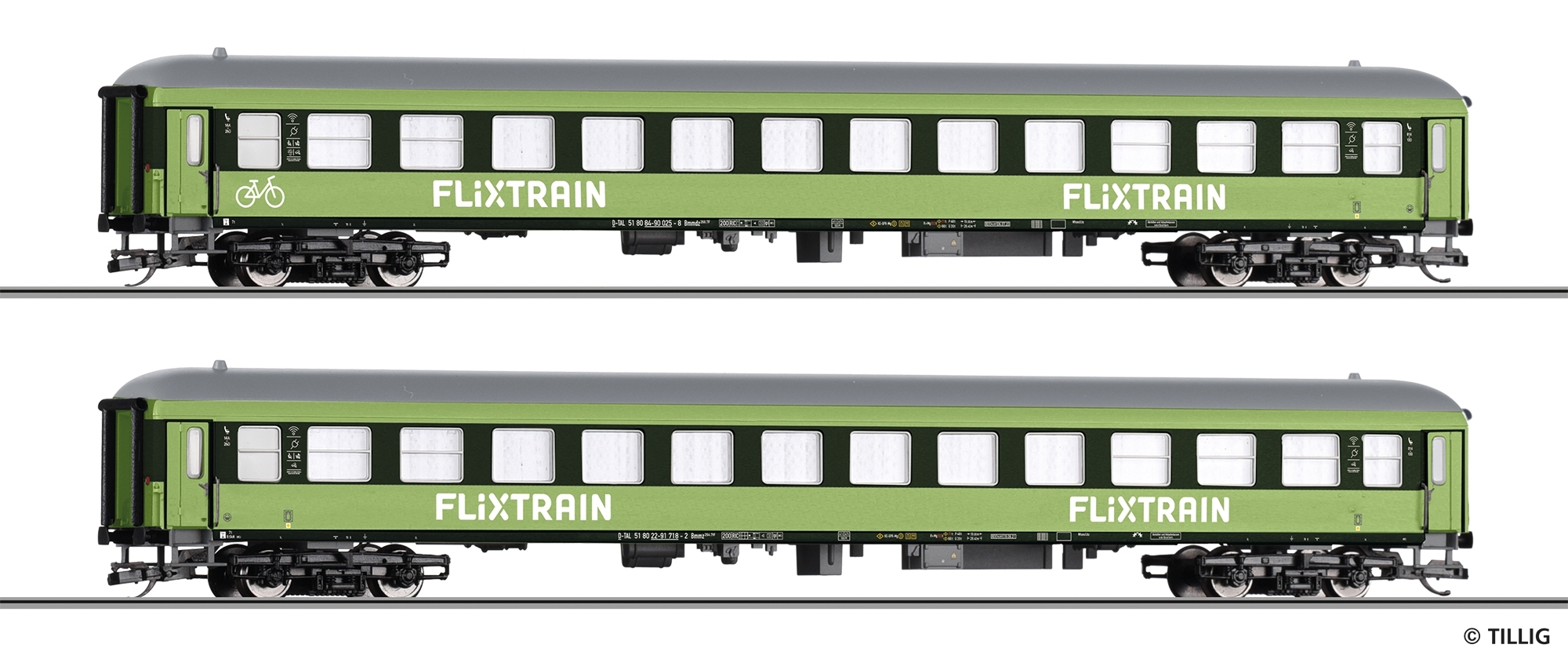 Tillig 01101 - Reisezugwagenset „Flix Train“